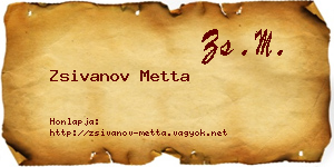 Zsivanov Metta névjegykártya